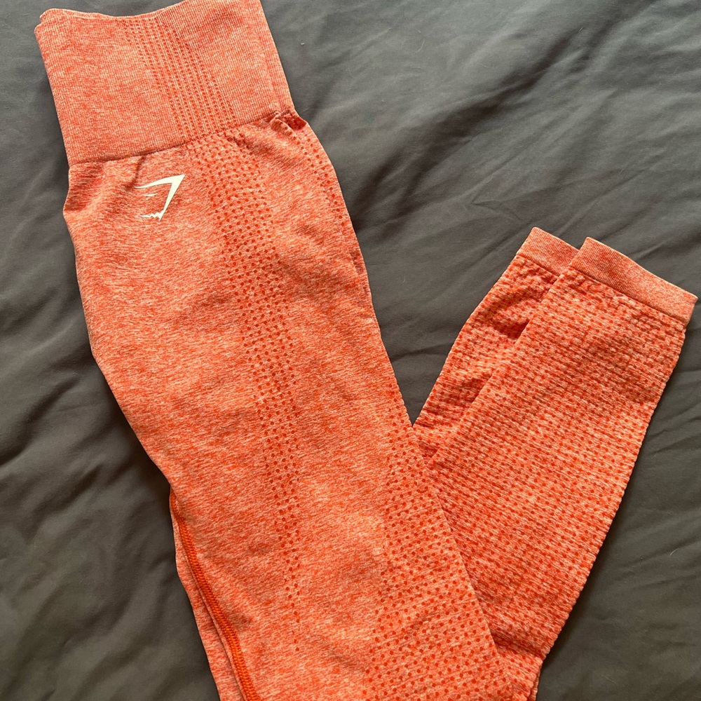 Orange red marl high waisted gymshark vital leggings